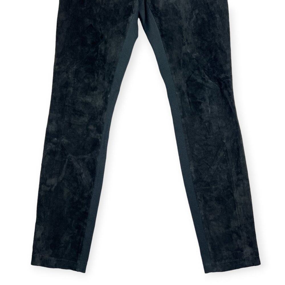 Lafayette 148 Suede Front Stretch Skinny Pant SIZE S Black Ponte Back Legging - Picture 10 of 11